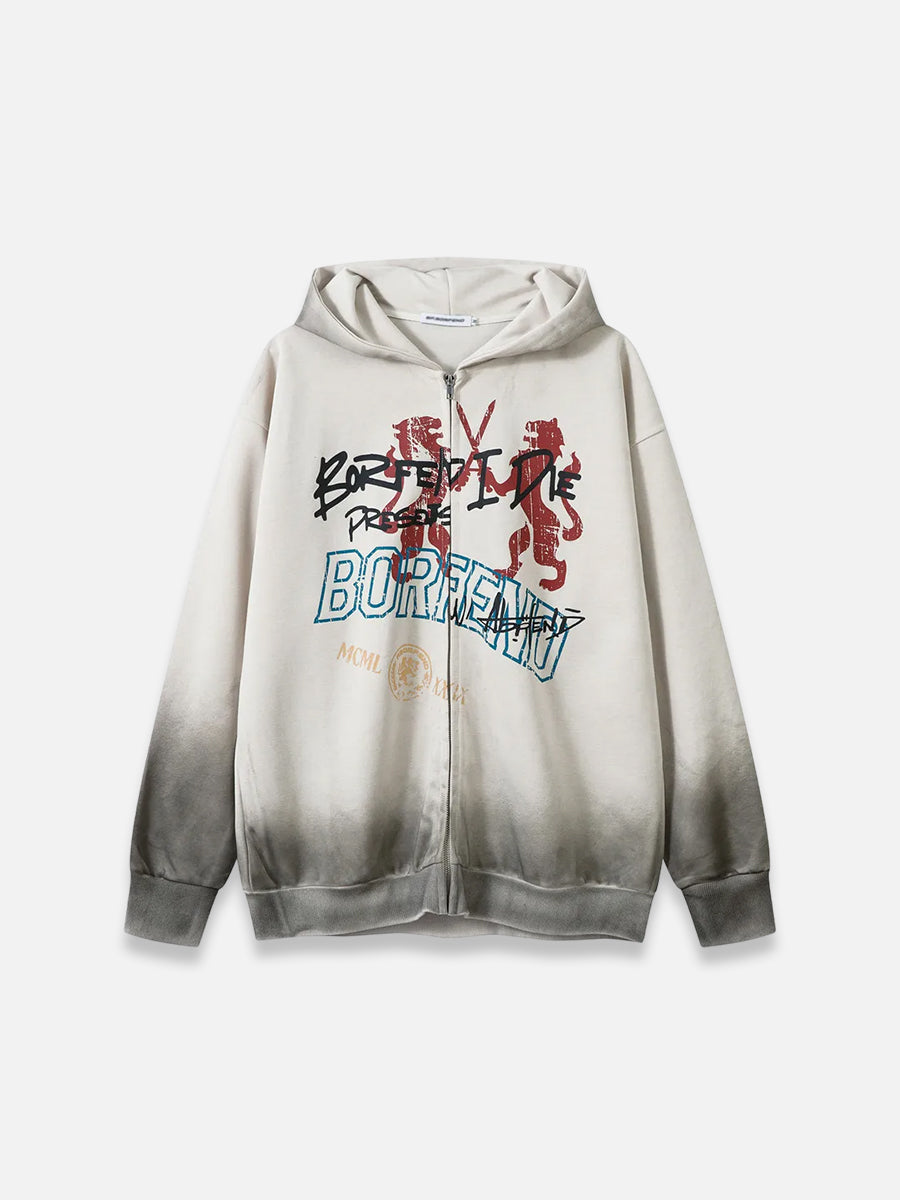 Lion Battle Zip-up Hoodie