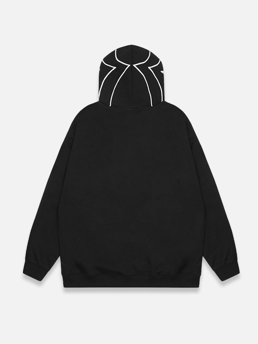 FELPA CON CAPPUCCIO CON ZIP RAGNETO