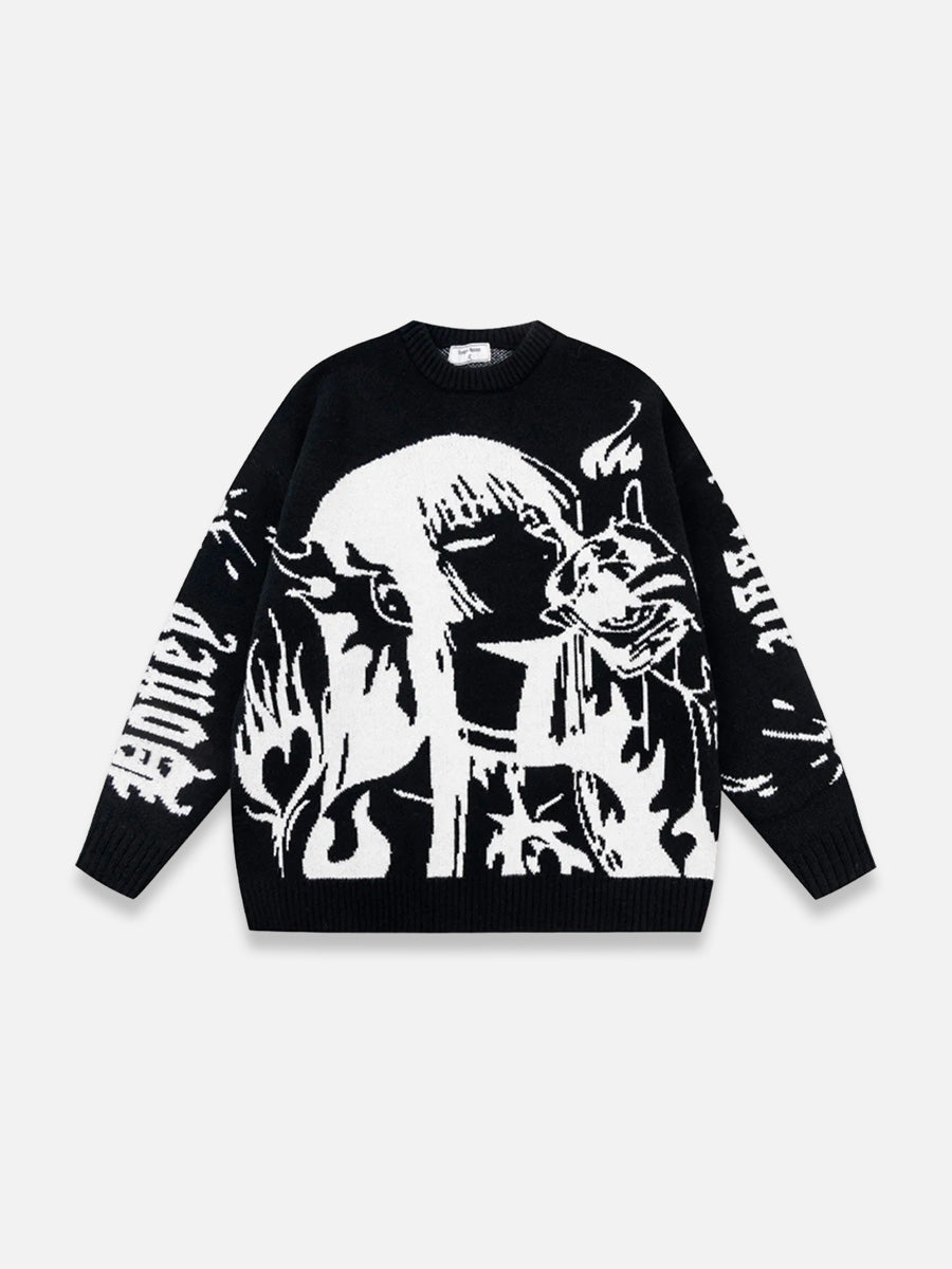 Anime Sweater | SimpleStreet black / M