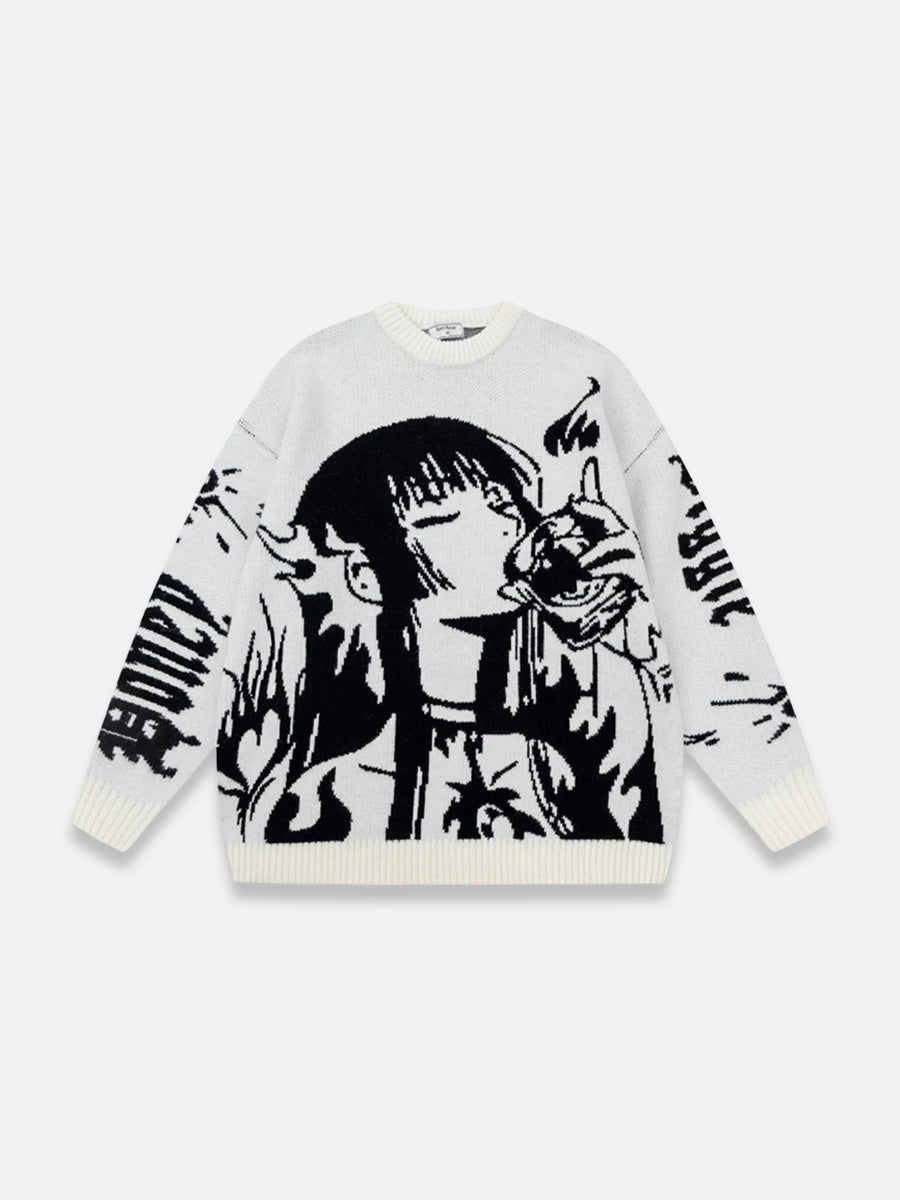 Anime Sweater | SimpleStreet white / M