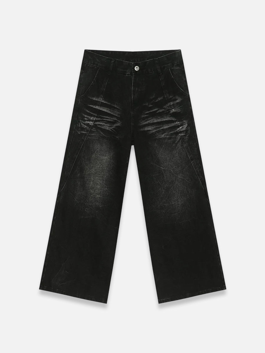 Black Denim Baggy Jeans Black / S