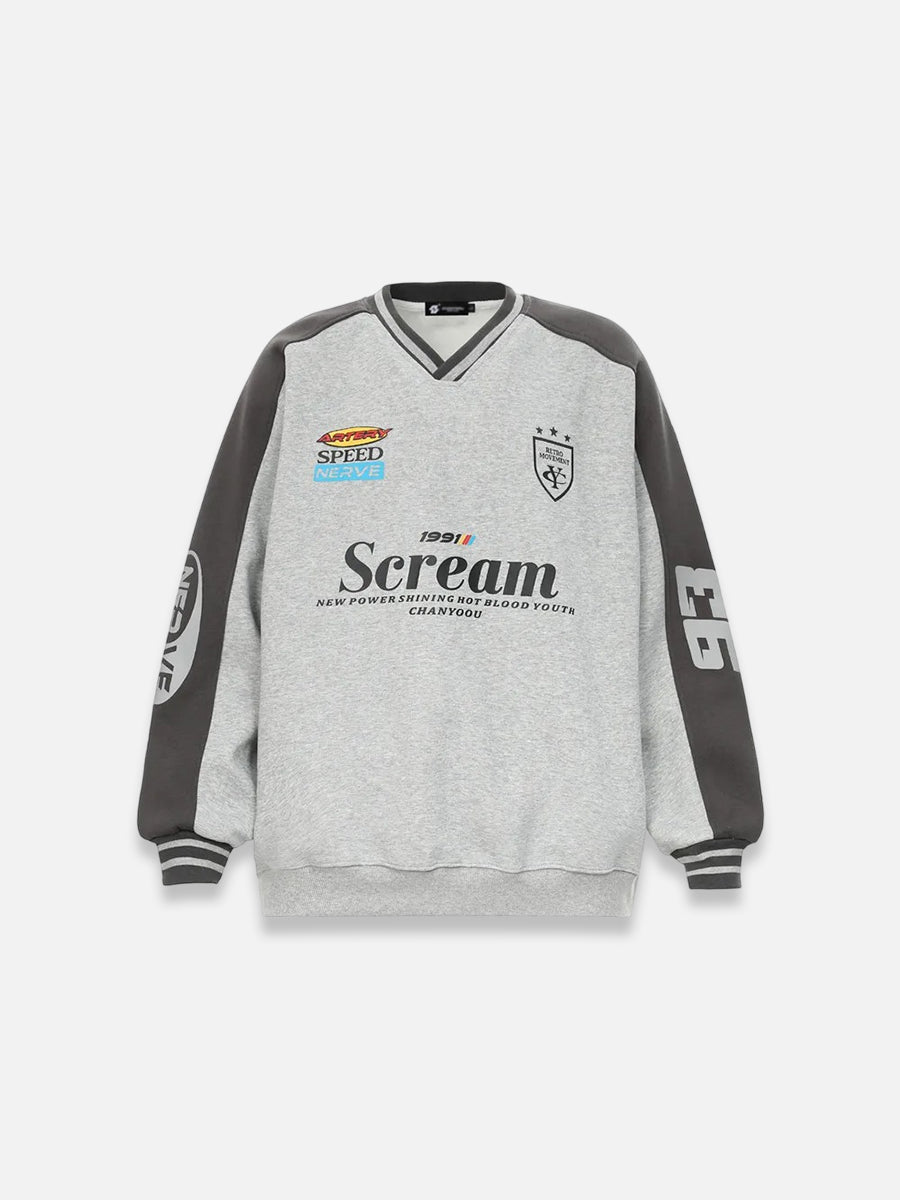 Vintage Graphic Print Sweatshirt Gray / M