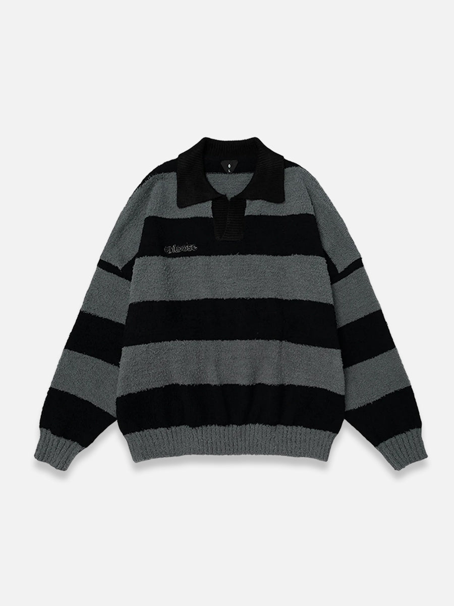 Vintage Striped Knit Sweater Black / S