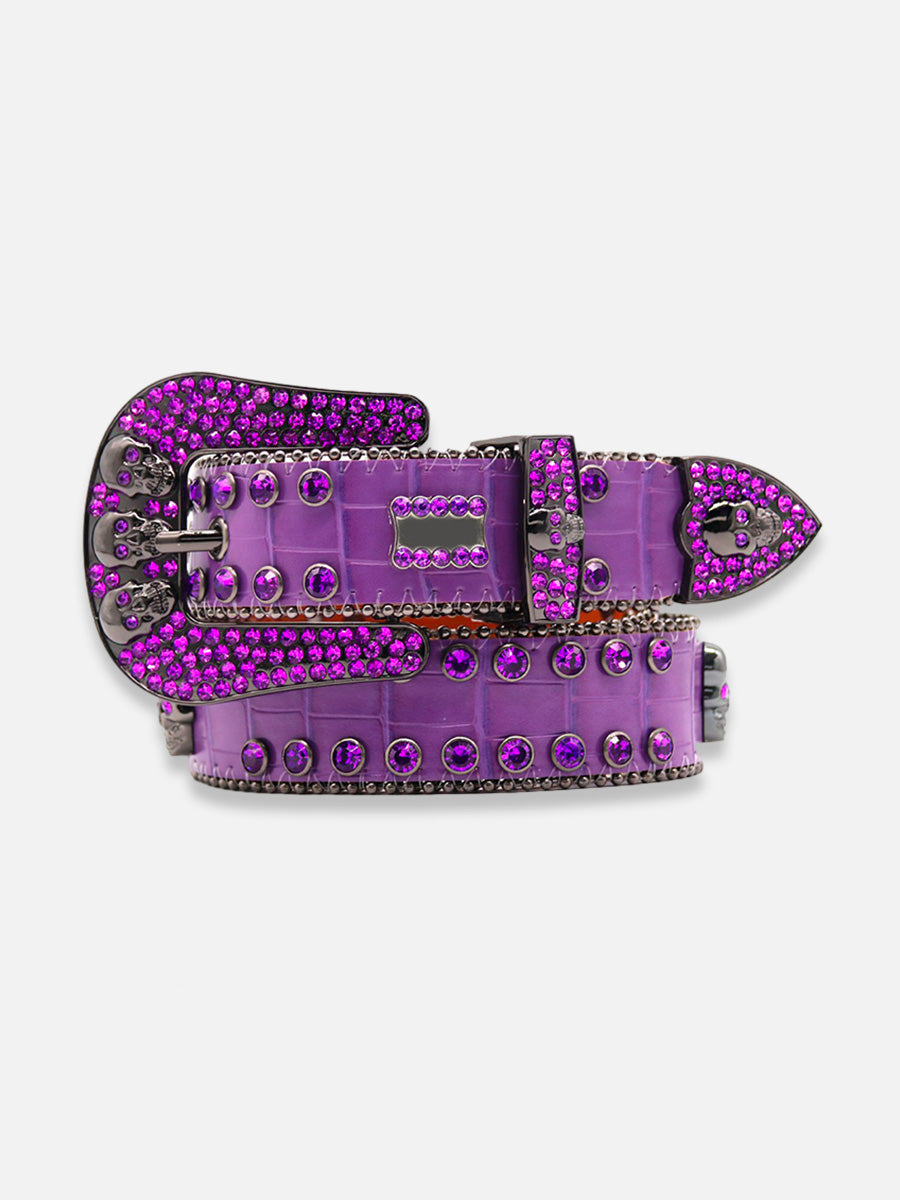 Death Skulls Rhinestone Belt