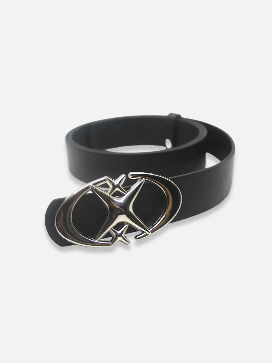 Y2K Star Leather Belt