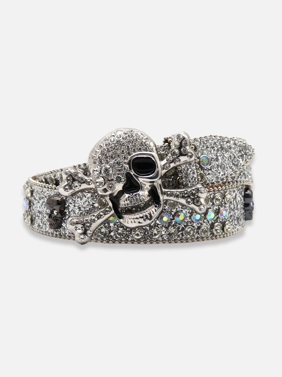 Rhinestone Skull Belt