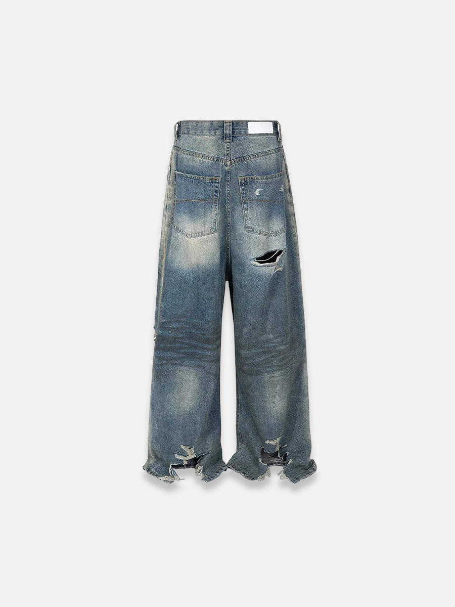 Damaged Hole Baggy Jeans