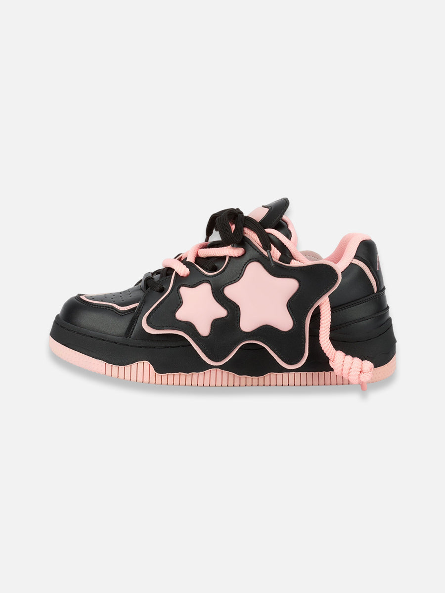 Black and Pink Star Shoes