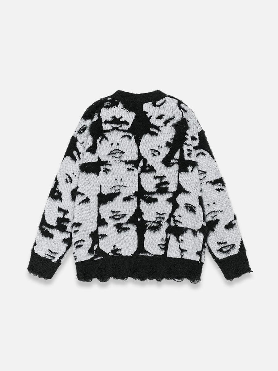 Face Graphic Sweater