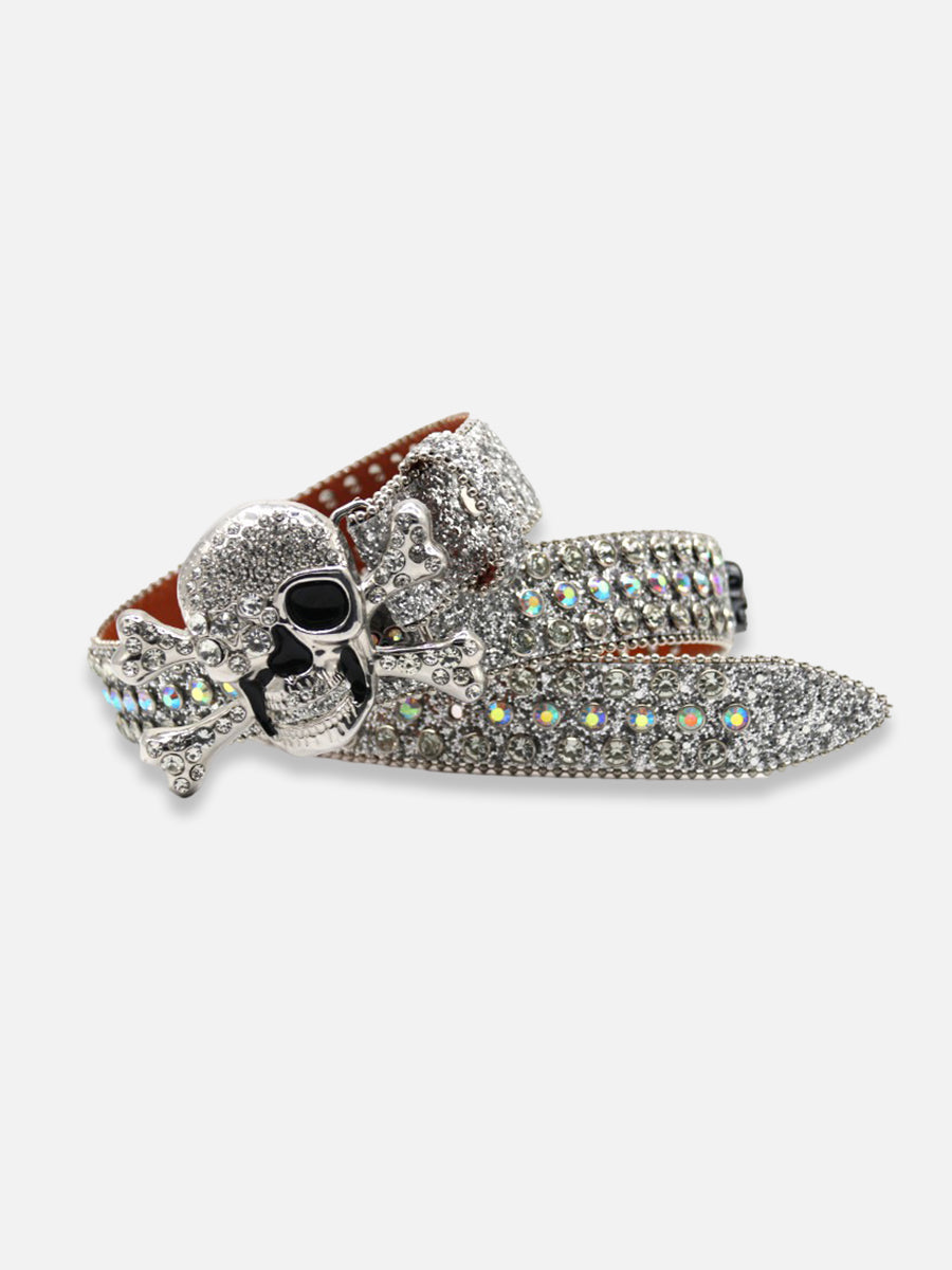 Rhinestone Skull Belt