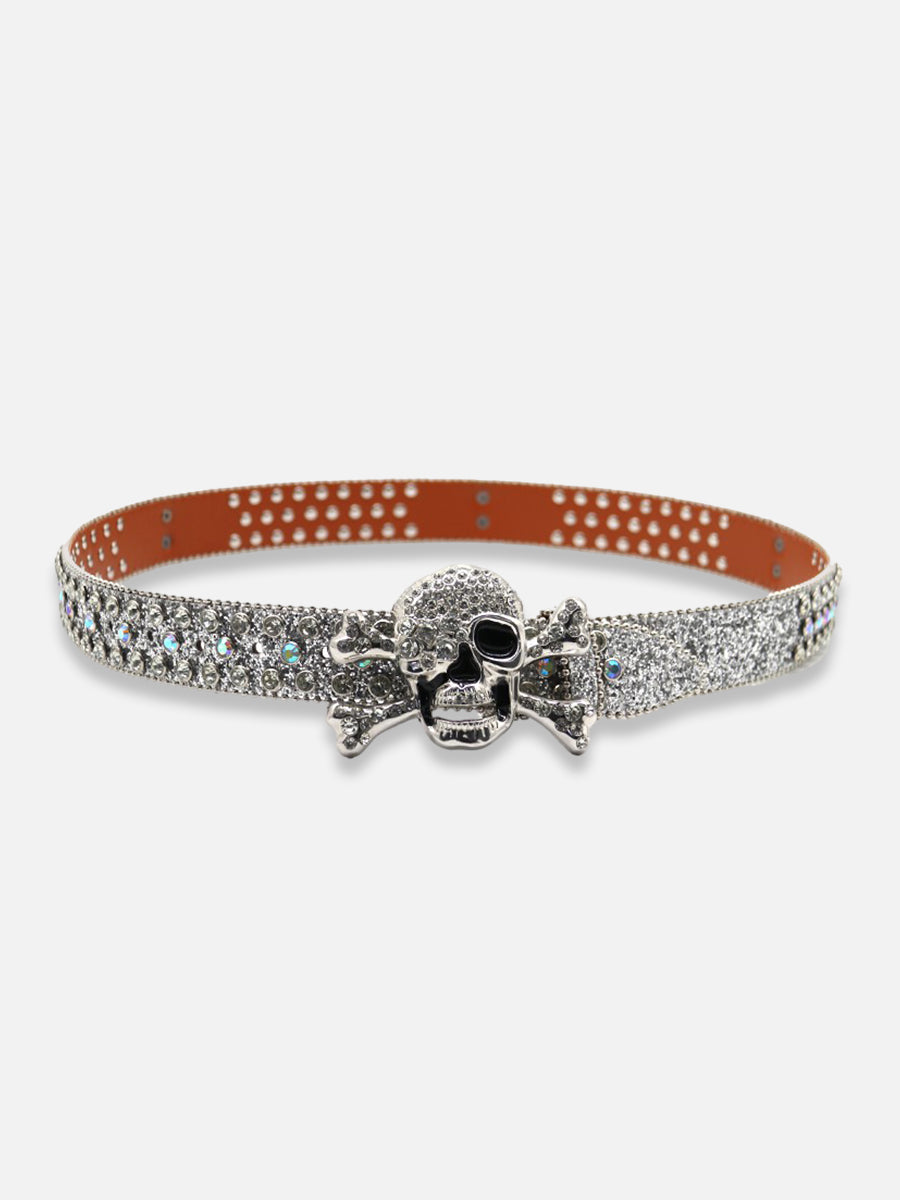 Rhinestone Skull Belt