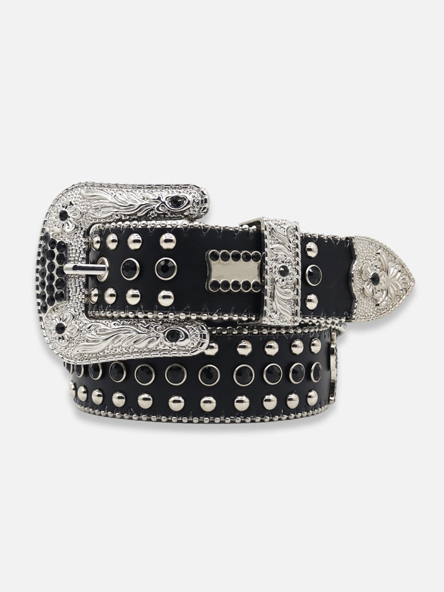 Black Rhinestone Cross Belt