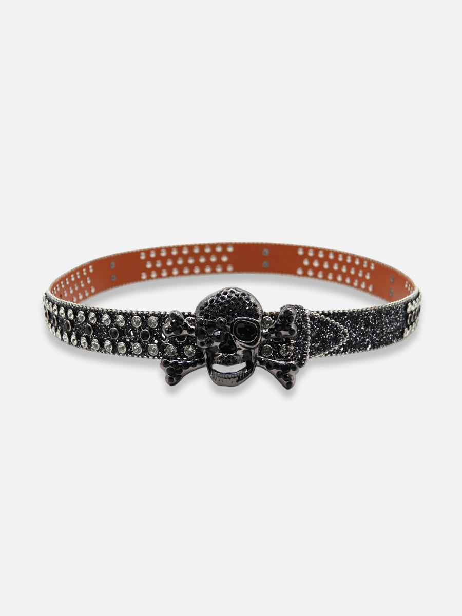 Rhinestone Skull Belt