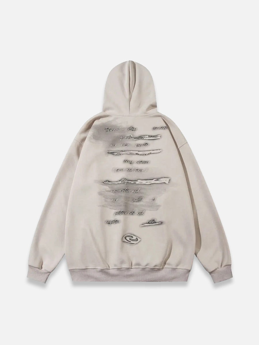 Shadow Print Y2K Hoodie