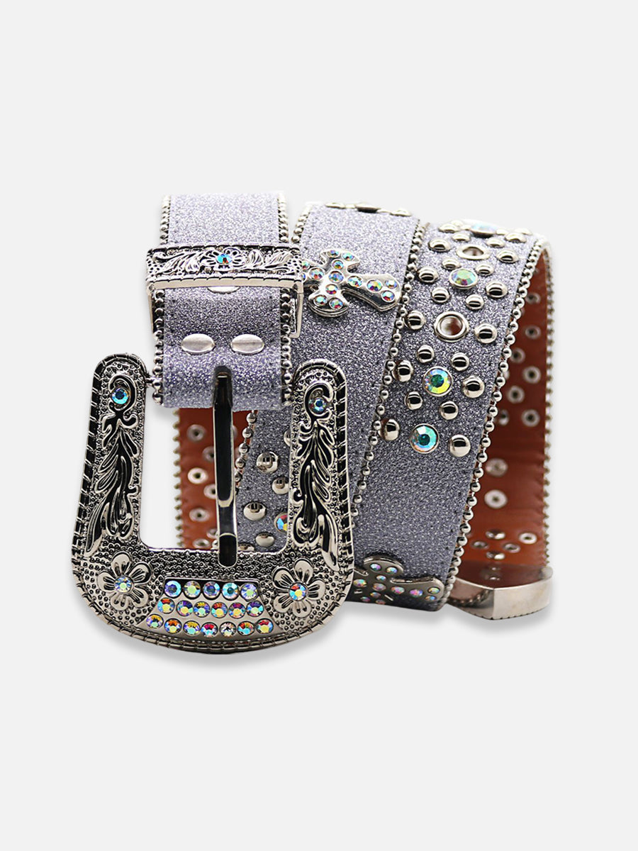 Baby Blue Rhinestone Belt