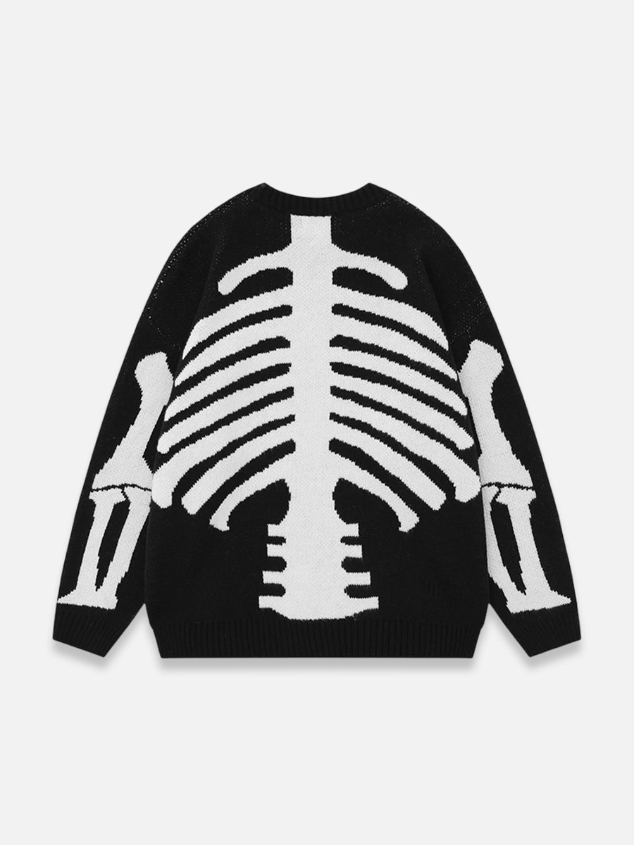 SKELETON HEART KNIT SWEATER