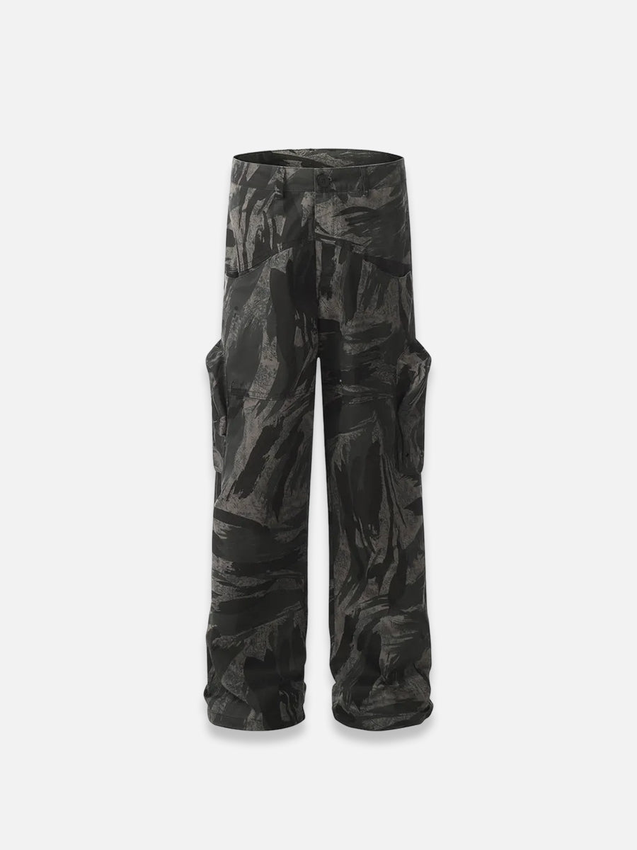 Black Camouflage Cargo Jeans