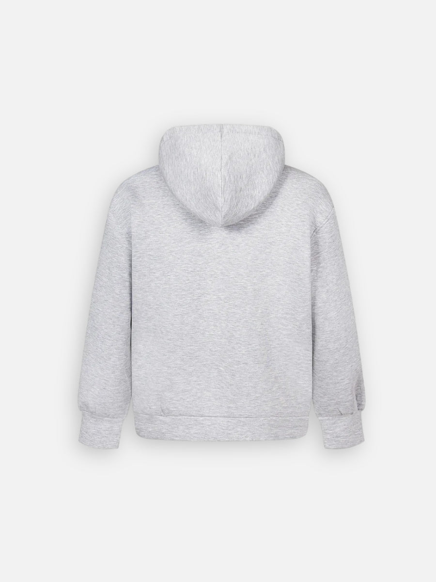 Grey Basic Zip-up Hoodie