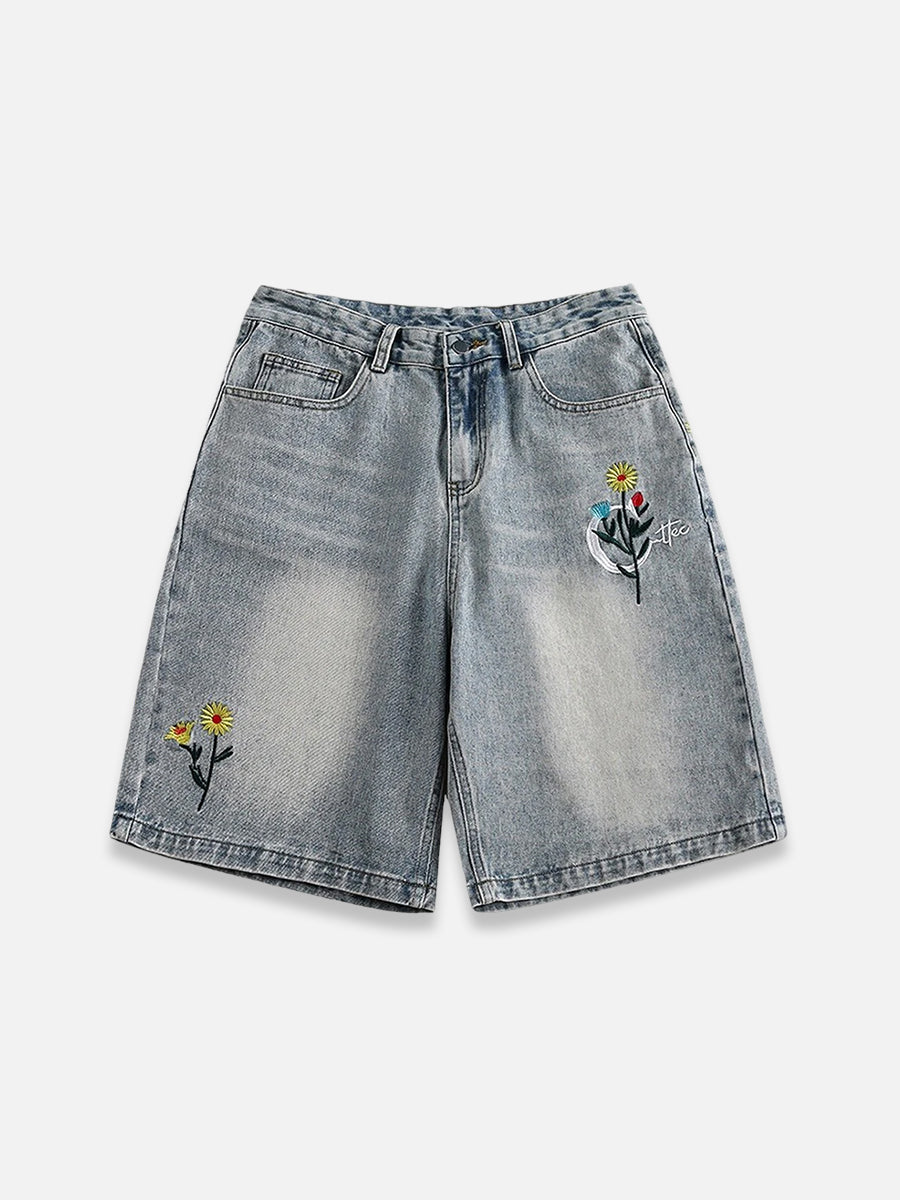 Flower Jorts | SimpleStreet light blue / M