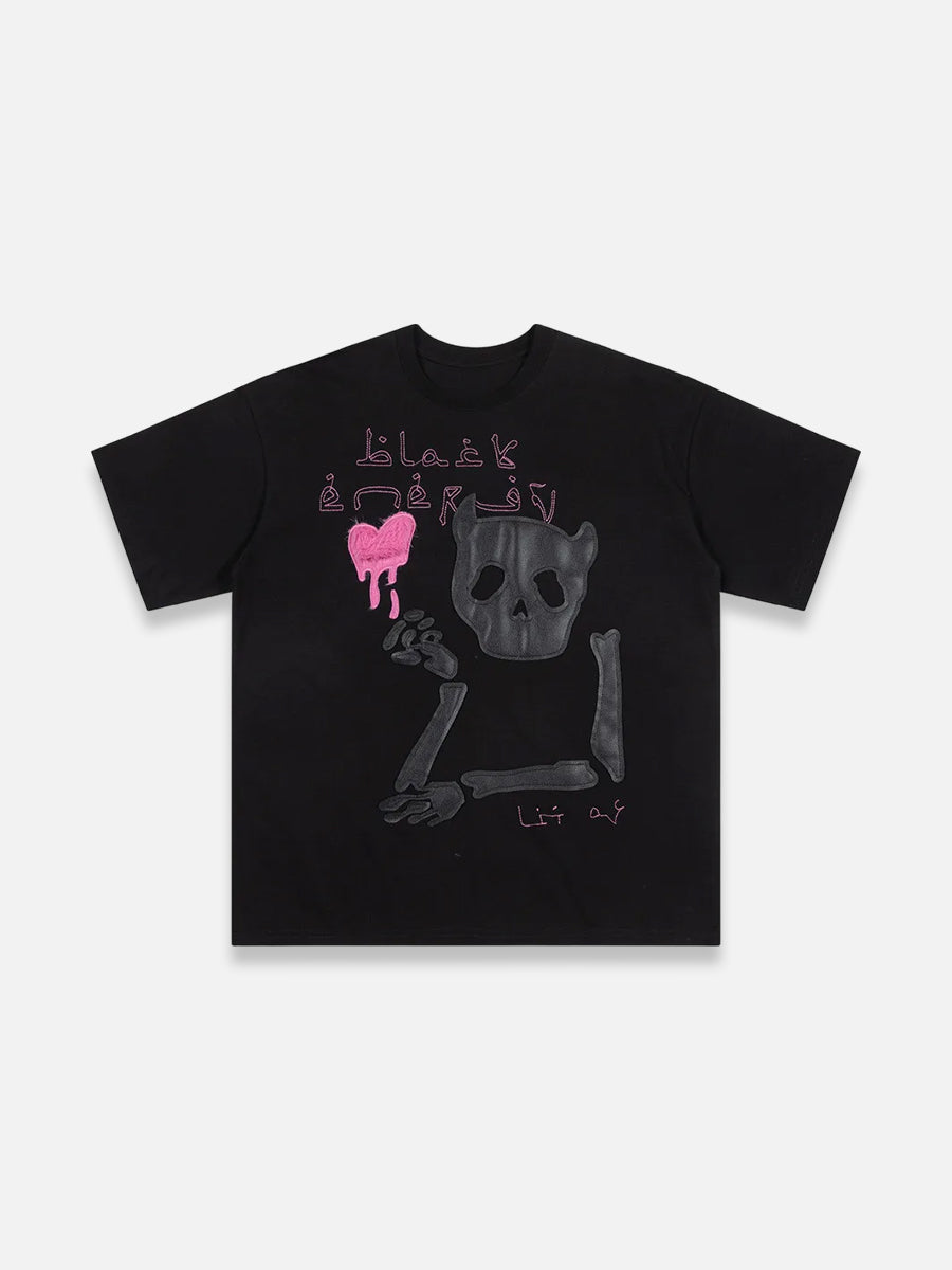 Skeleton Heart Tee | SimpleStreet Black / L