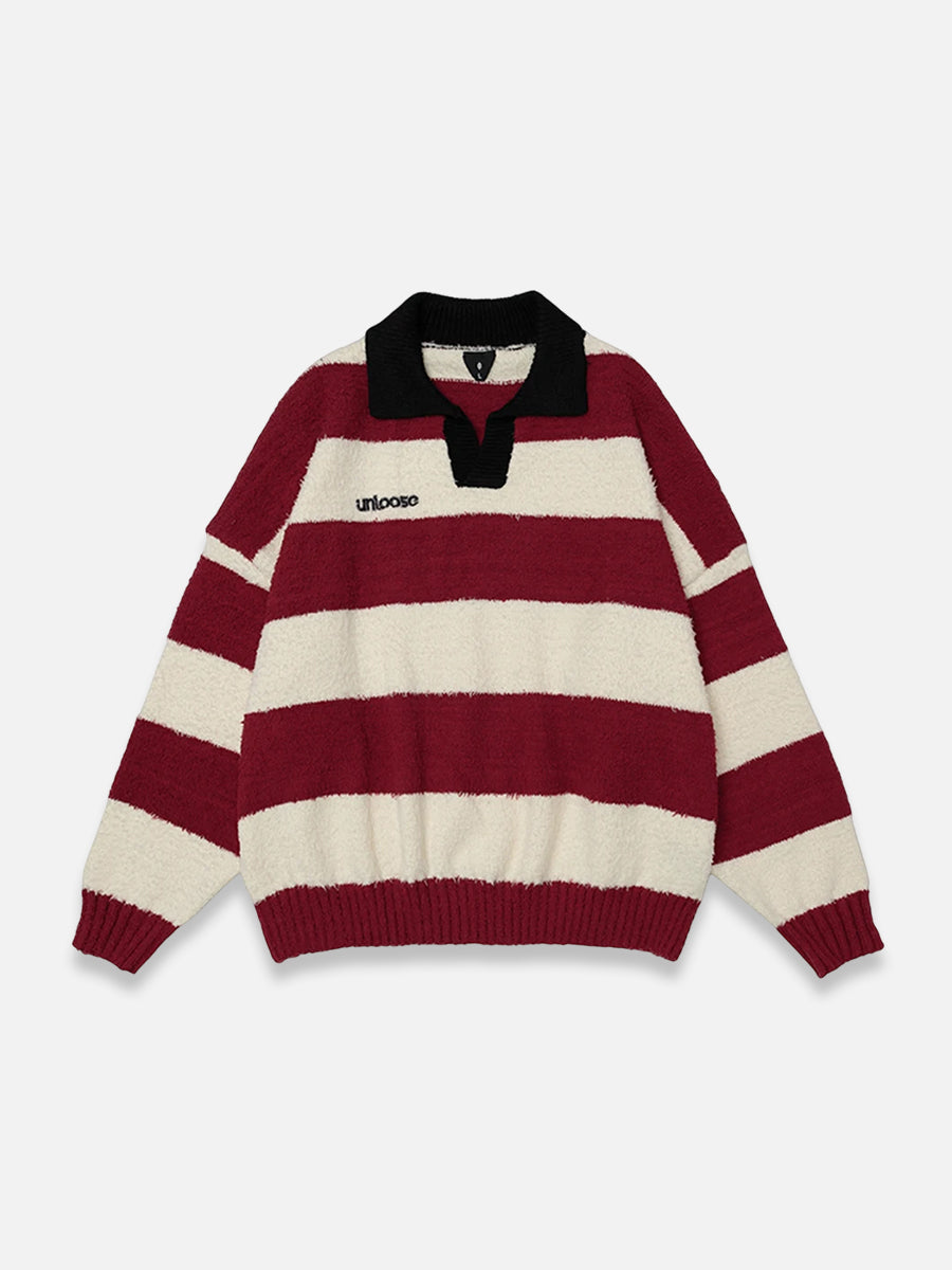 Vintage Striped Knit Sweater Red / S